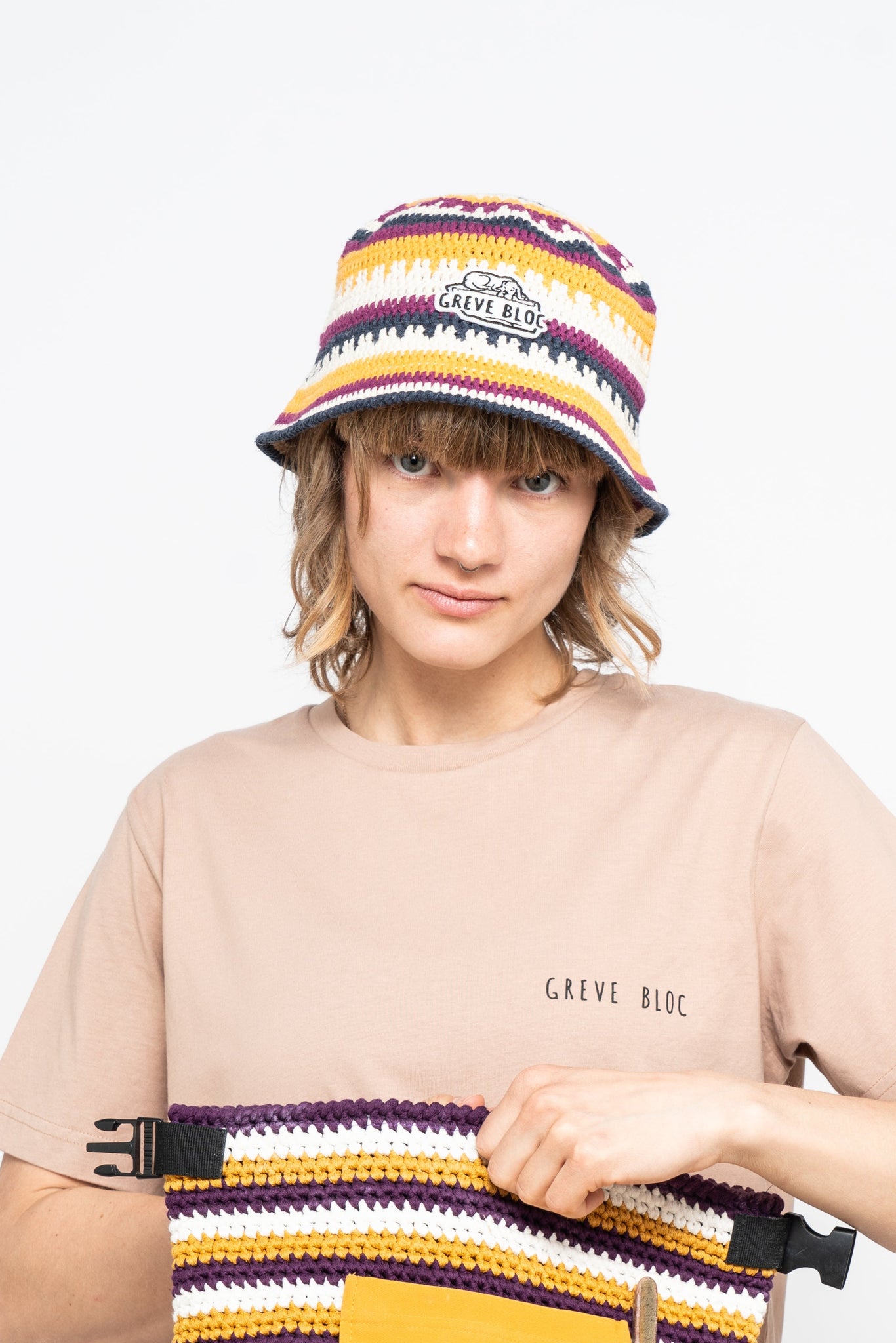 Bucket hat "Sun" ciclamino e blu